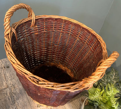 Dark Wicker Log Basket