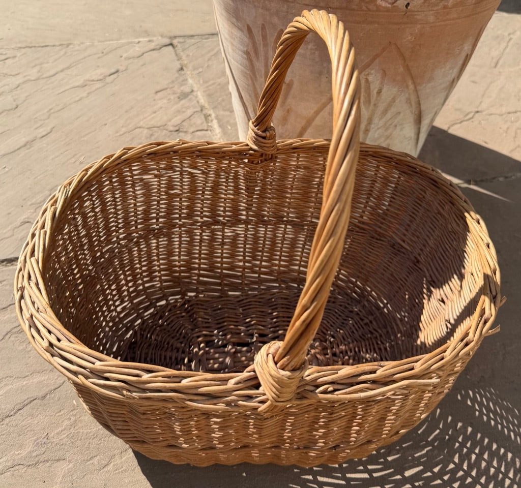 Vintage Wicker Handled Basket
