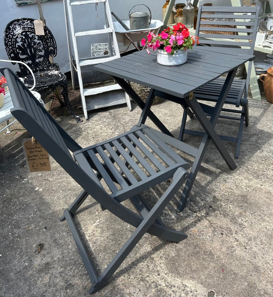 Teak Painted Garden Bistro Set for two.