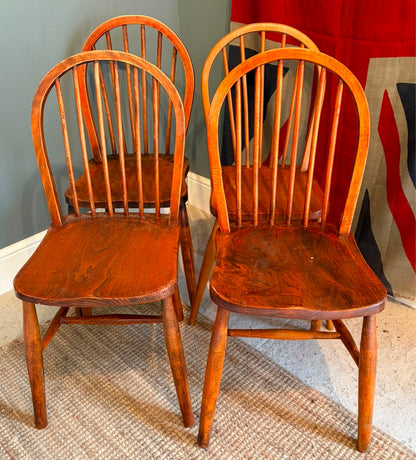 Set of 4 Vintage Stick Back Chairs