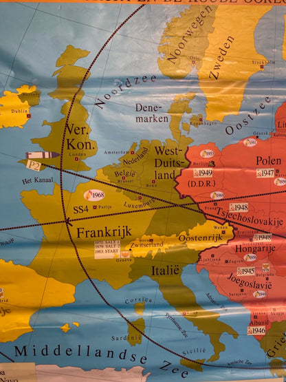 Vintage Educational Map Poster - Dutch Europe in the Cold War  *A