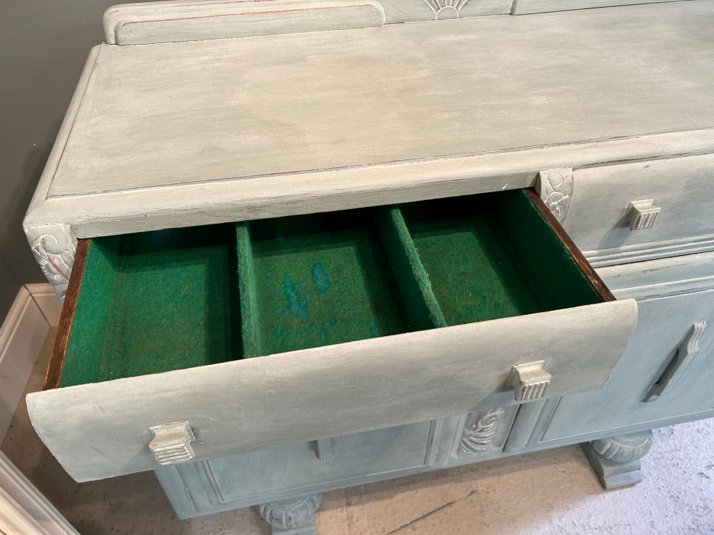 Vintage Shabby Painted Sideboard with White wash finish.