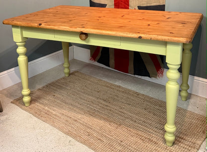 Small Vintage Painted Pine Farmhouse Table