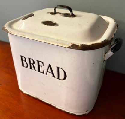Vintage Enamel Bread Bin