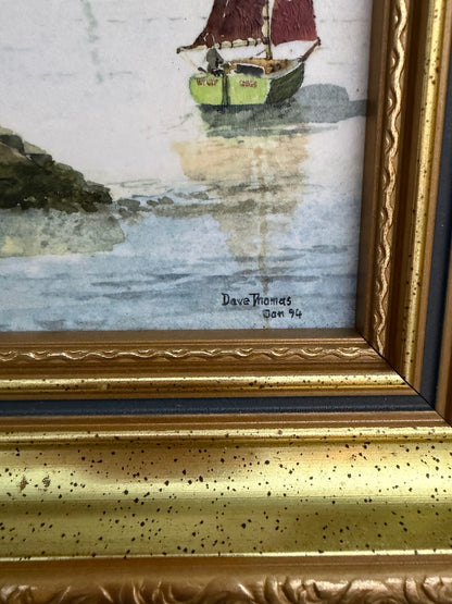 Original Painting Sea Side Landscape Framed