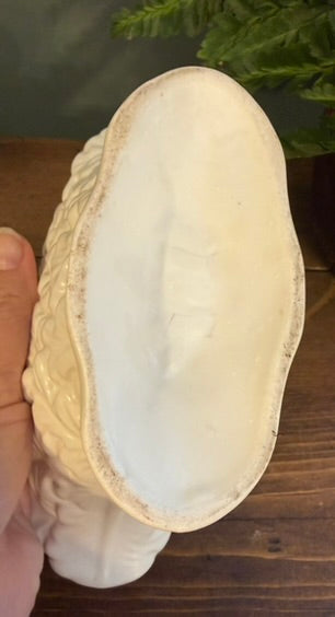 Vintage  Pottery White Mantel Vase