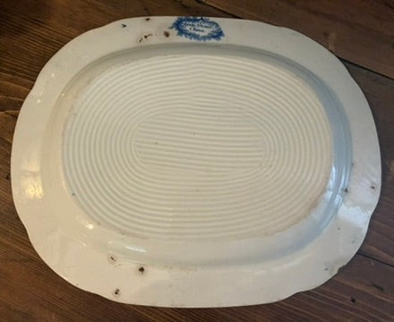 Small Vintage Oval Blue and White Plate Platter
