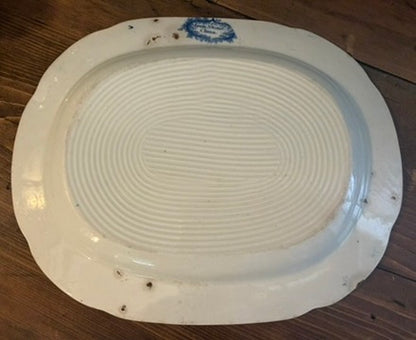 Small Vintage Oval Blue and White Plate Platter