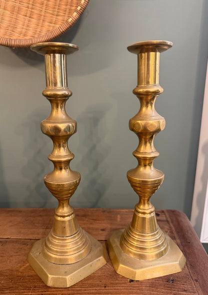 Pair of Vintage Brass Candlesticks