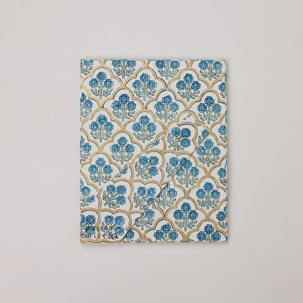 Pretty Vintage Style Block Printed Picture Frame (5X7) - Trellis Indigo