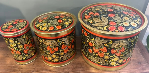 Set of 3 Vintage Round Tins