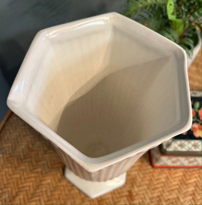 Vintage Arthur Wood Pottery White Mantel Vase