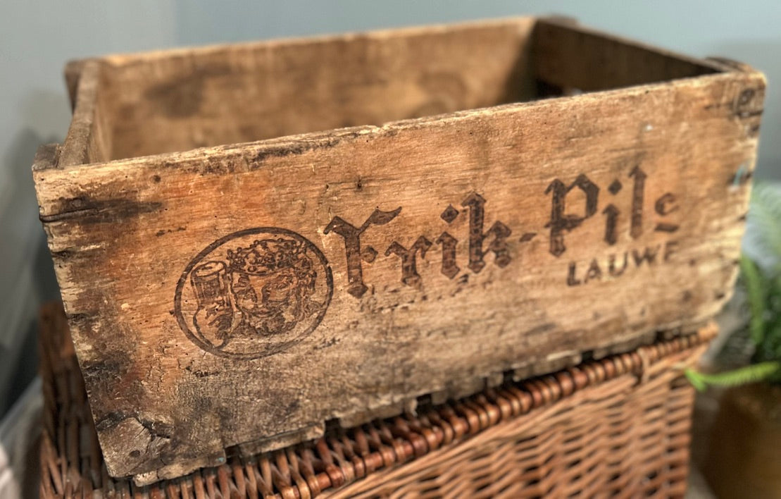 Vintage Wooden Box / Crate - Frik Pils