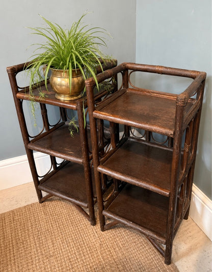 Pair of Vintage Bamboo Side Tables