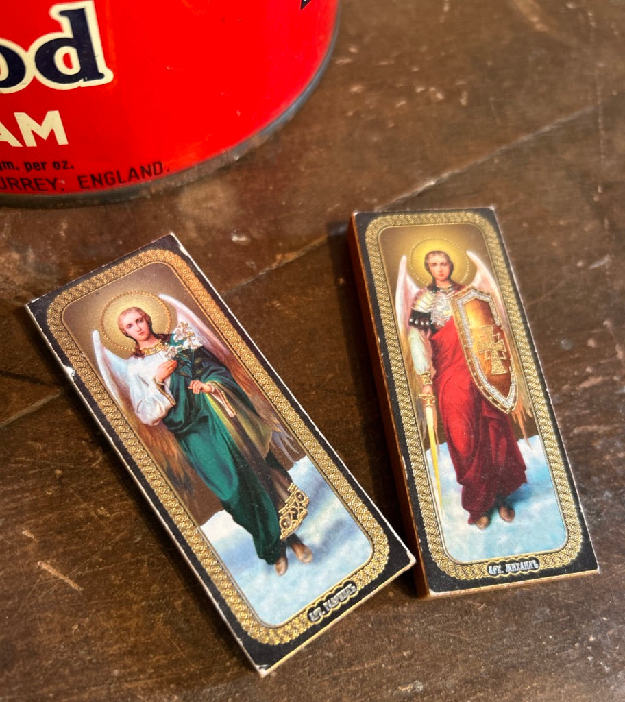 Pair of Religious Crypt - Wooden blocks