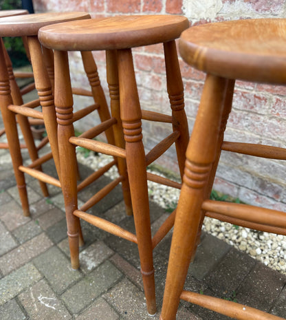 Set of 4 Pine Stools