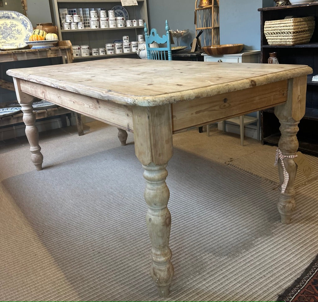 Antique Rustic Pine Farmhouse Table