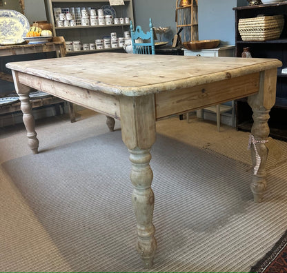 Antique Rustic Pine Farmhouse Table