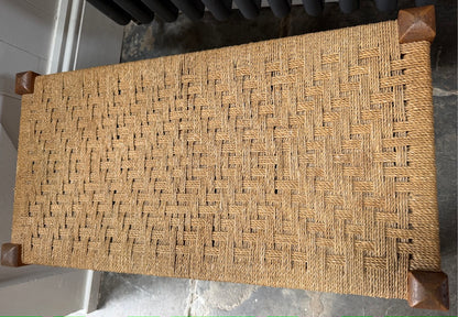 Double Vintage Woven Stool Bench