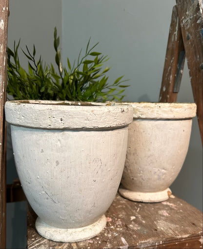 Pair of Small Garden Pots - Painted White