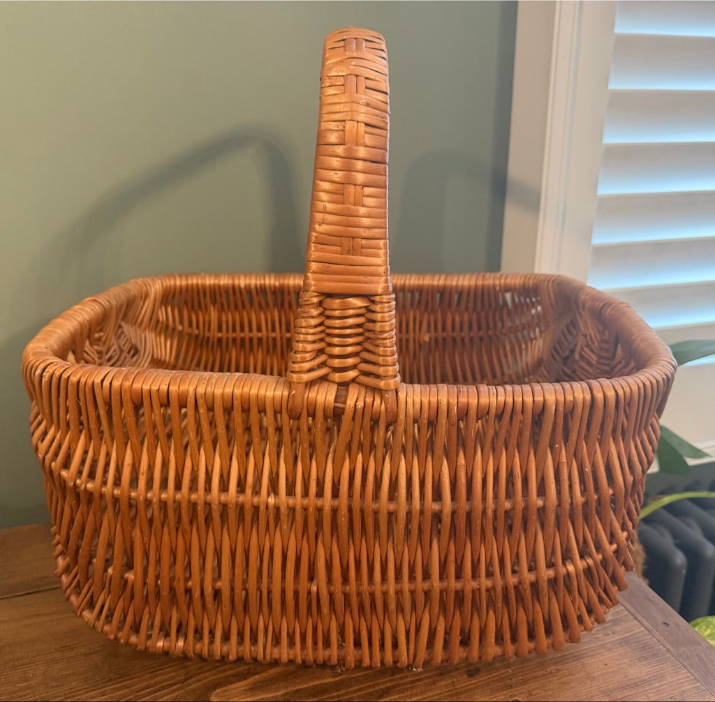 Vintage Wicker Handled Basket