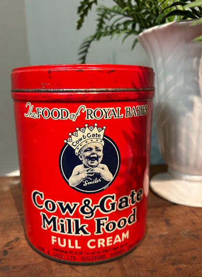 Vintage Red Cow and Gate Tin - Advertising collectable