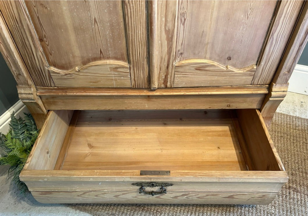 Antique Pine Wardrobe Armoire