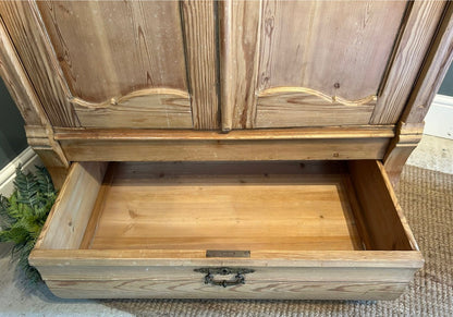 Antique Pine Wardrobe Armoire