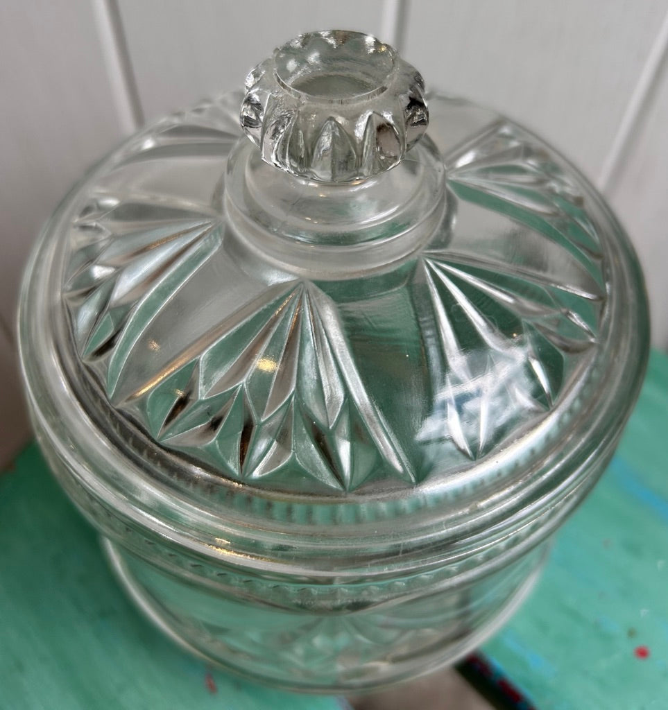 Vintage Glass Lidded Pot
