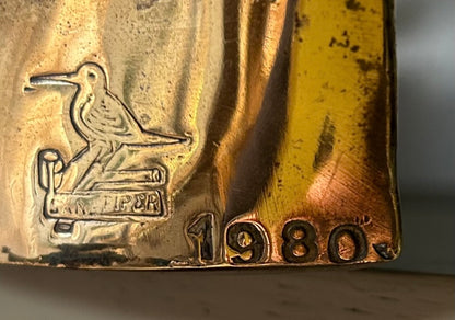 Antique Brass Fireside Wall Pocket