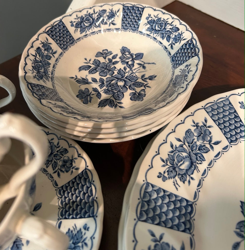 Vintage Melody Myott Ironstone- Plates, bowls and Tea cups and saucers
