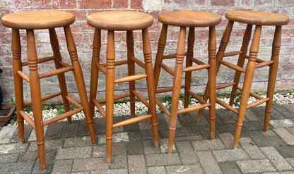 Set of 4 Pine Stools