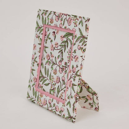 Pretty Floral Block Printed Picture Frame (5x7) - Songbird Blush