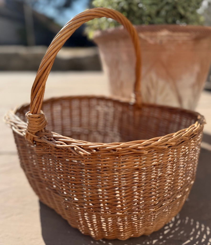 Vintage Wicker Handled Basket