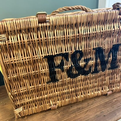 Wicker F & M hamper basket - Great storage