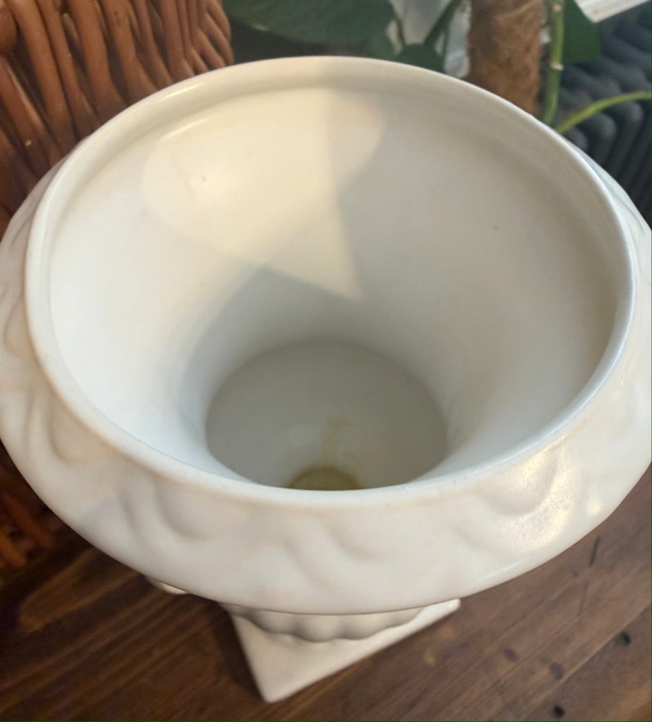 Vintage Shorter and Son Pottery White Vase