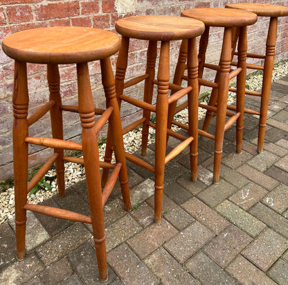Set of 4 Pine Stools