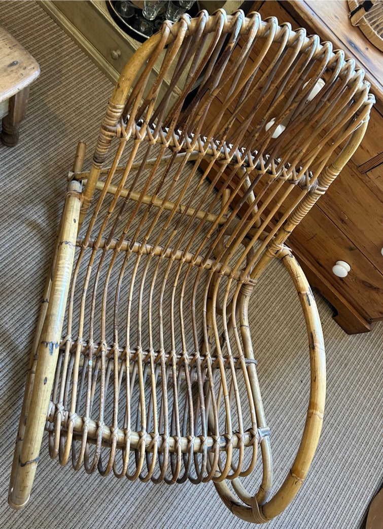 Vintage Bamboo Rocking Chair