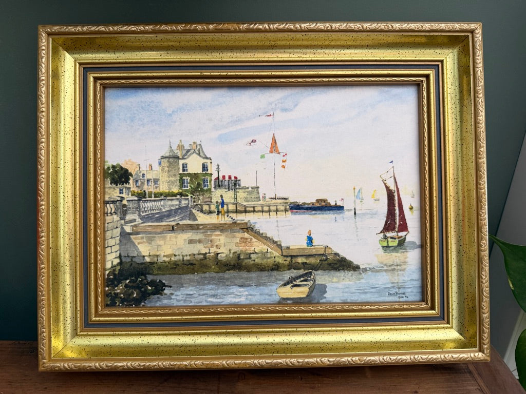 Original Painting Sea Side Landscape Framed