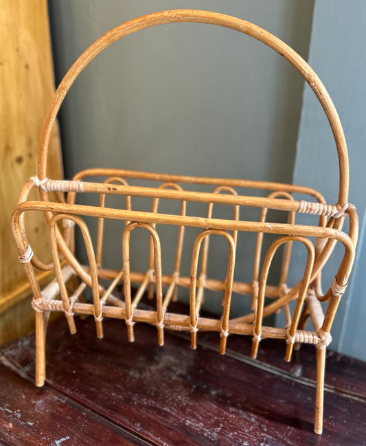 Vintage Retro Bamboo Magazine Rack