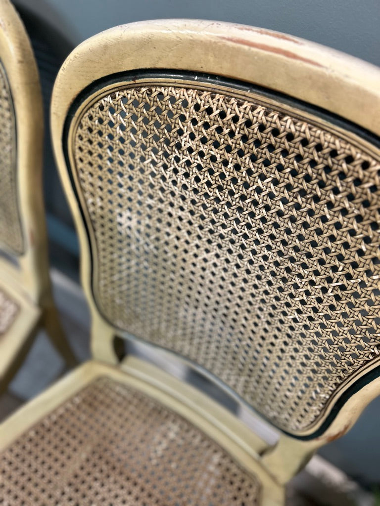Pair of French Vintage Painted Dinning Chairs