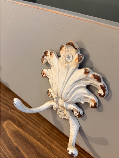 Painted Reclaimed Coat Hooks - Distressed Shabby Finish Grey