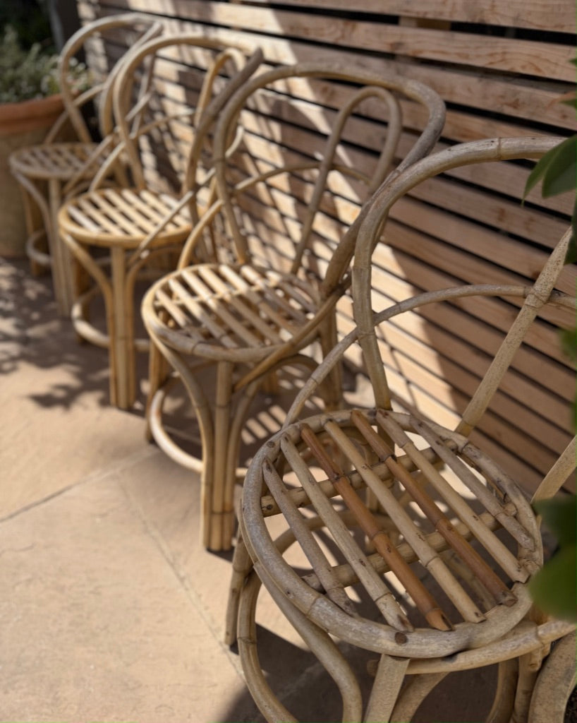 Set of 4 Vintage Bamboo Chairs