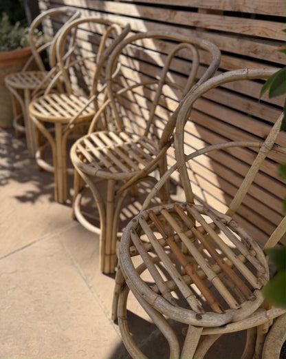 Set of 4 Vintage Bamboo Chairs