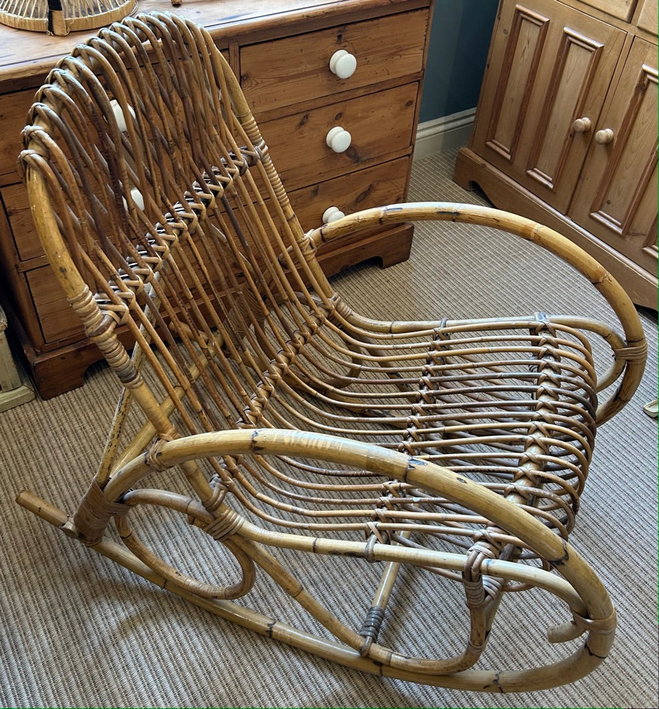 Vintage Bamboo Rocking Chair