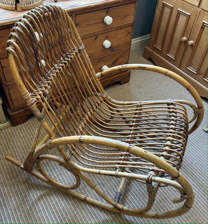 Vintage Bamboo Rocking Chair