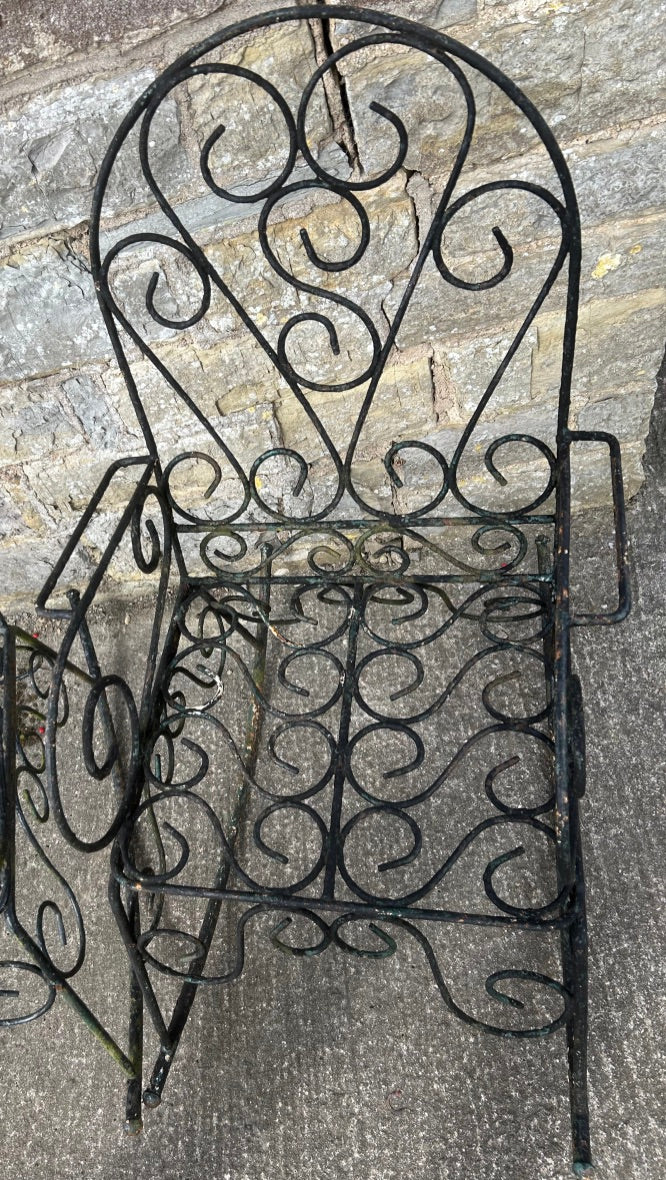 Pair of Antique Wrought Iron Garden Rocking Chairs