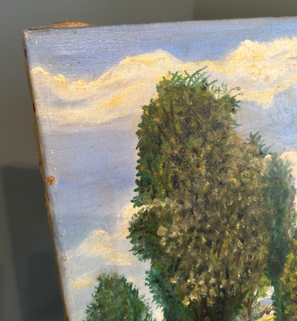 Vintage Landscape Oil Painting on Canvas