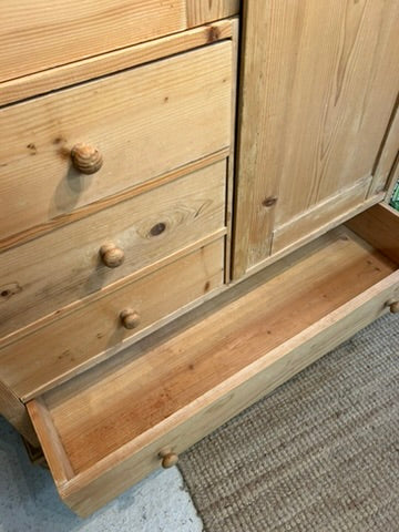 Antique Pine Cupboard Storage Wardrobe