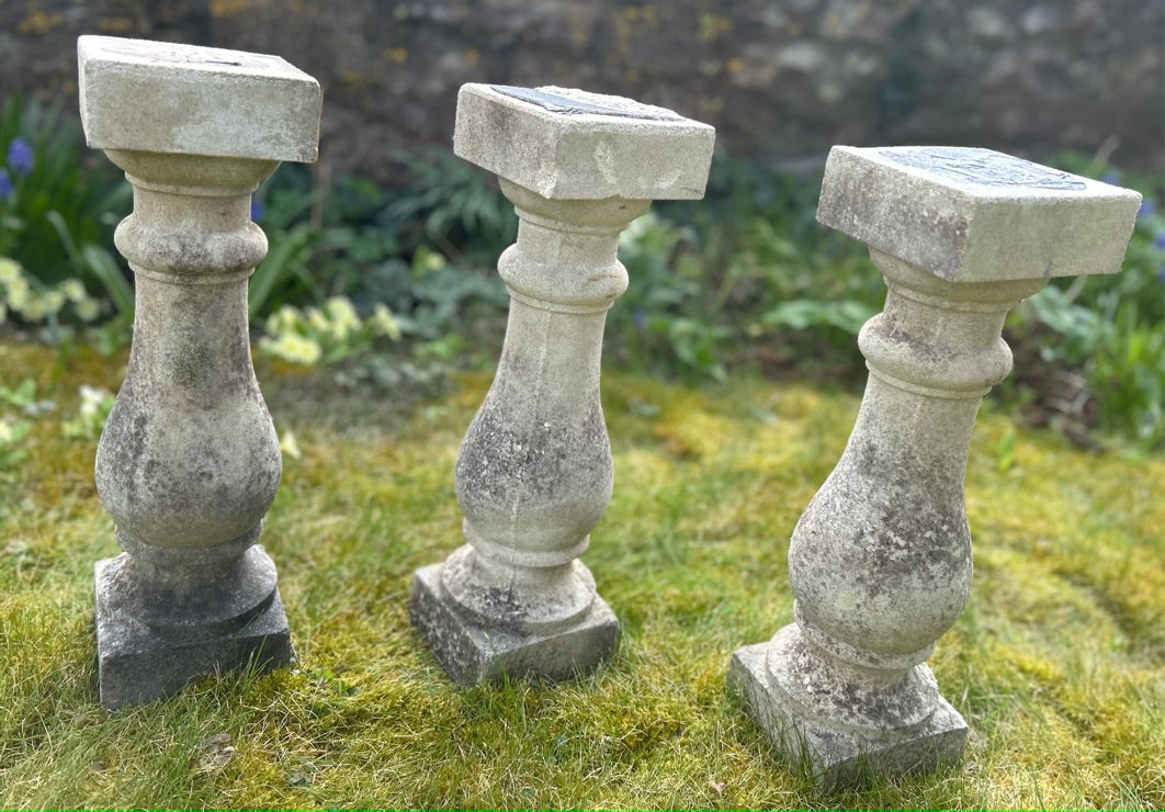 Reclaimed Trio of Garden Pillars